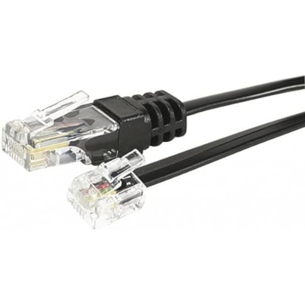 Cordon téléphonique RJ11 / RJ45 noir - 1 m