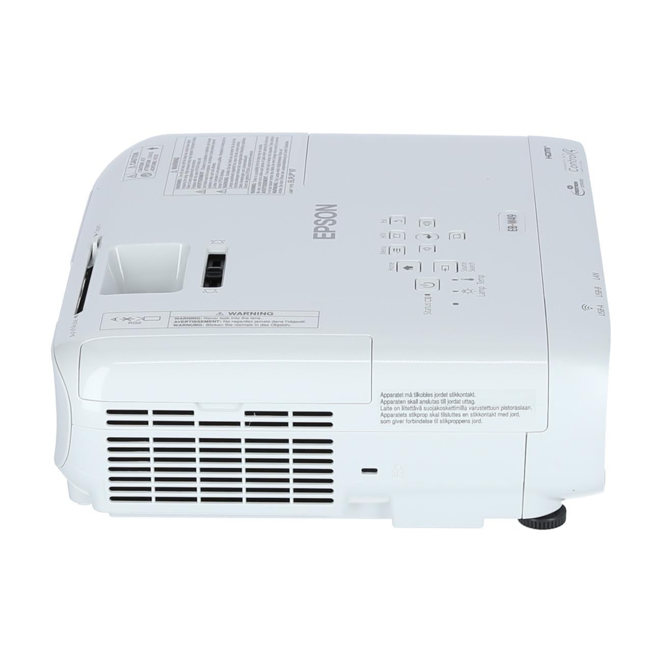 EPSON EB-W49 Projecteur 3LCD, WXGA , 3800 lm, 16 000 : 1, 1,30 – 1,56:1, VGA x2, HDMI x2 , RJ45, Wifi avec ELPAP11