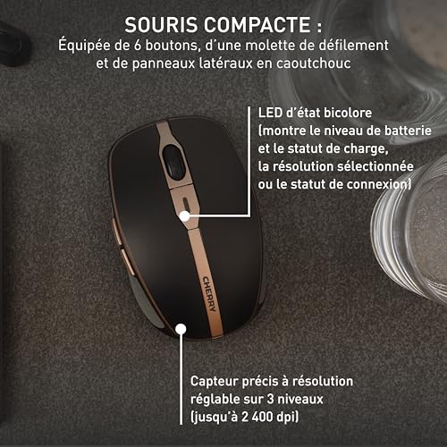 CHERRY Pack clavier & souris DW 9100 sans fil noir/bronze,