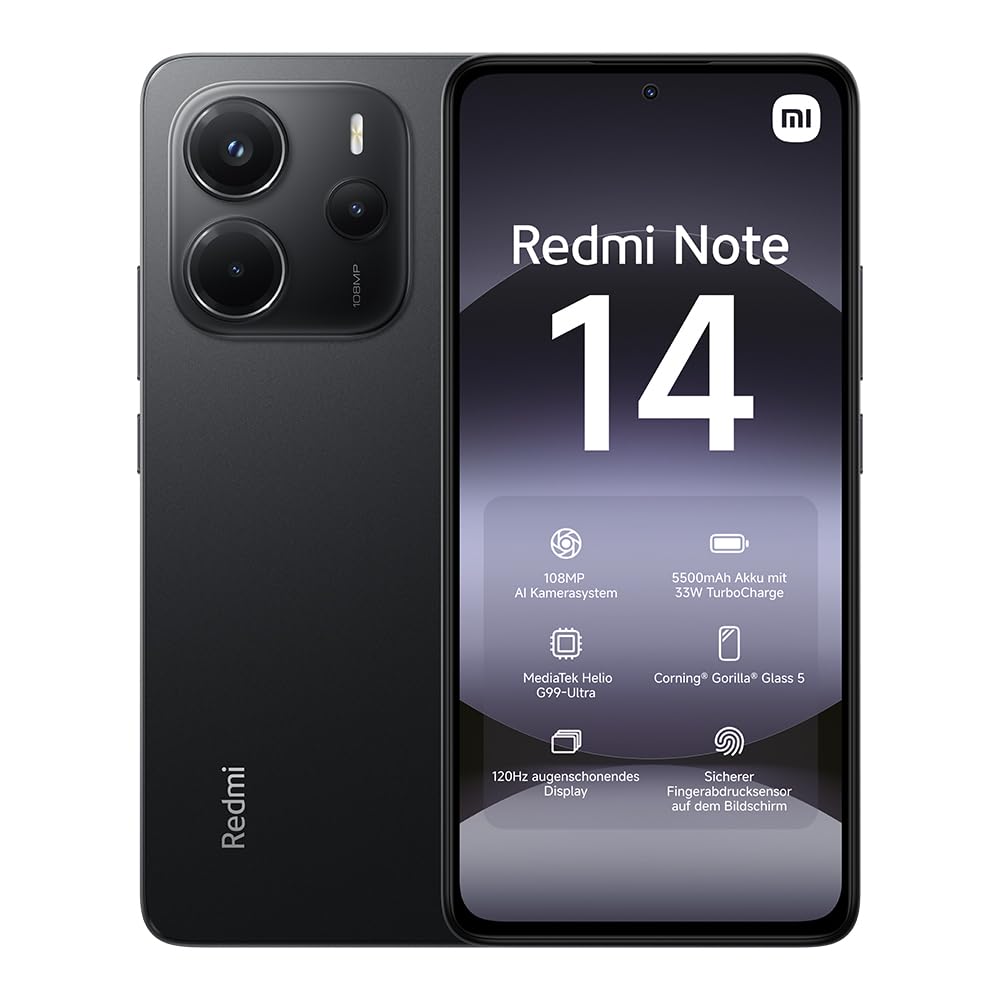 Xiaomi Redmi Note 14 4G (Double Sim - 6.67", 256 Go, 8 Go RAM) Noir