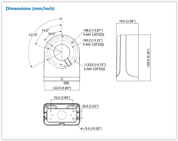 Dahua PFB203W Support mural