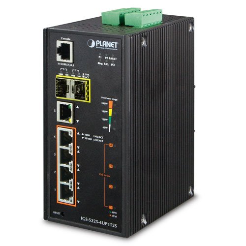 PLANET IGS-5225-4UP1T2S commutateur réseau Géré L2+ Gigabit Ethernet (10/100/1000) Connexion Ethernet, supportant l'alimentation via ce port (PoE) Bleu, Argent