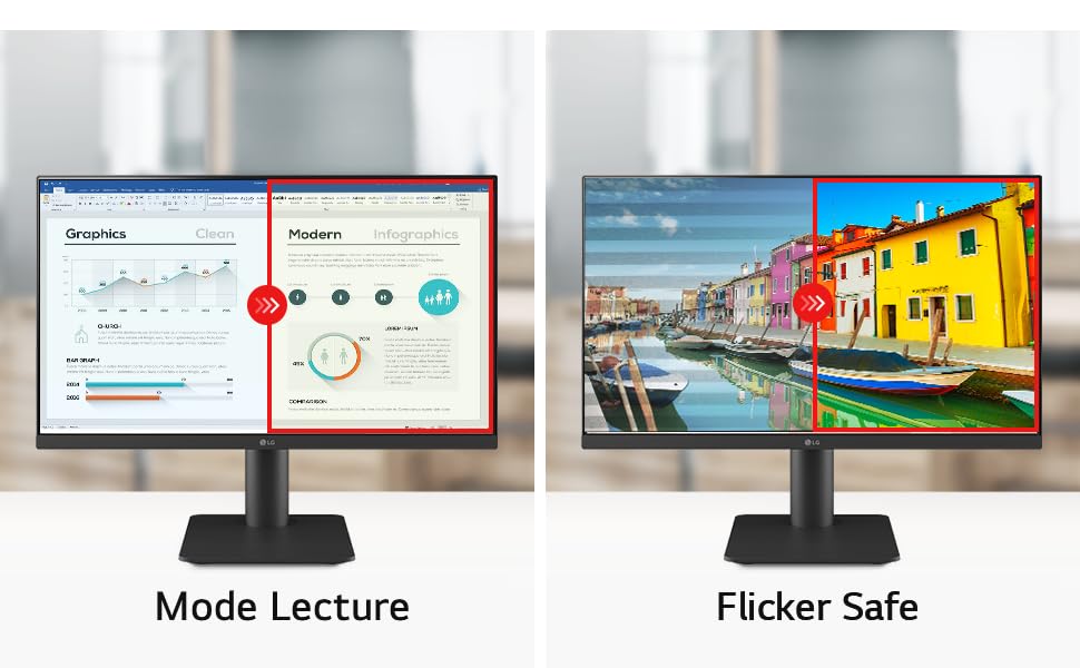 LG - Ecran LED - 24p - 1920x1080 FHD 100 Hz - IPS - 5 ms - Inclinable - Hauteur réglable - Garantie 3 ans