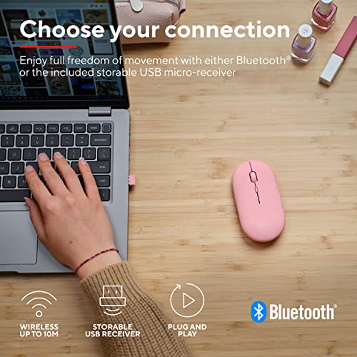 TRUST Souris sans fil PUCK Ultra-plate rechargeable - Rose