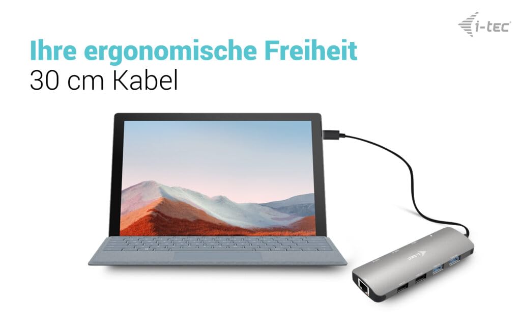 I-TEC USB-C Metal Nano Dock 2x HDMI 1x GLAN 2x USB 3.2 2x USB2.0 1x USB-C 3.2 Gen.1 Data 1x USB-C 100W PD Sans Alimentation