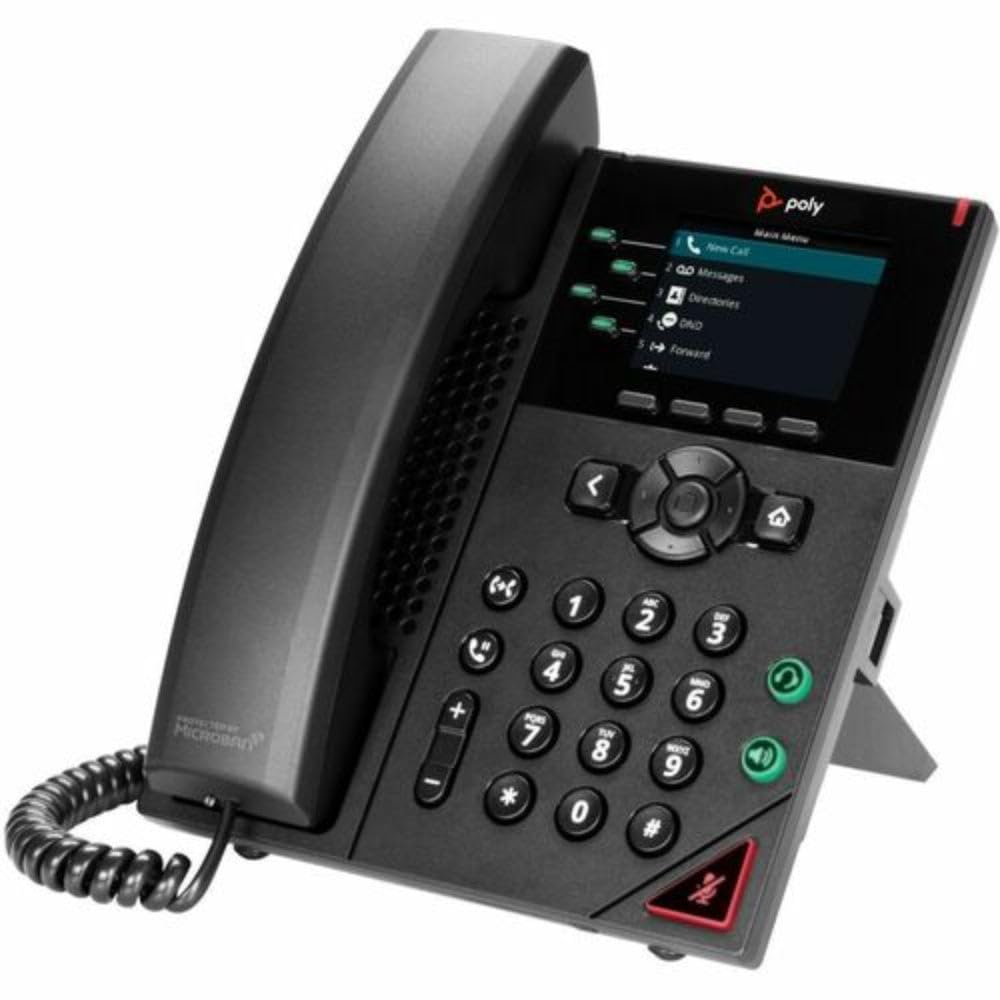 HP Poly VVX 250 4-Line IP Phone and PoE-enabled téléphone fixe Noir LCD