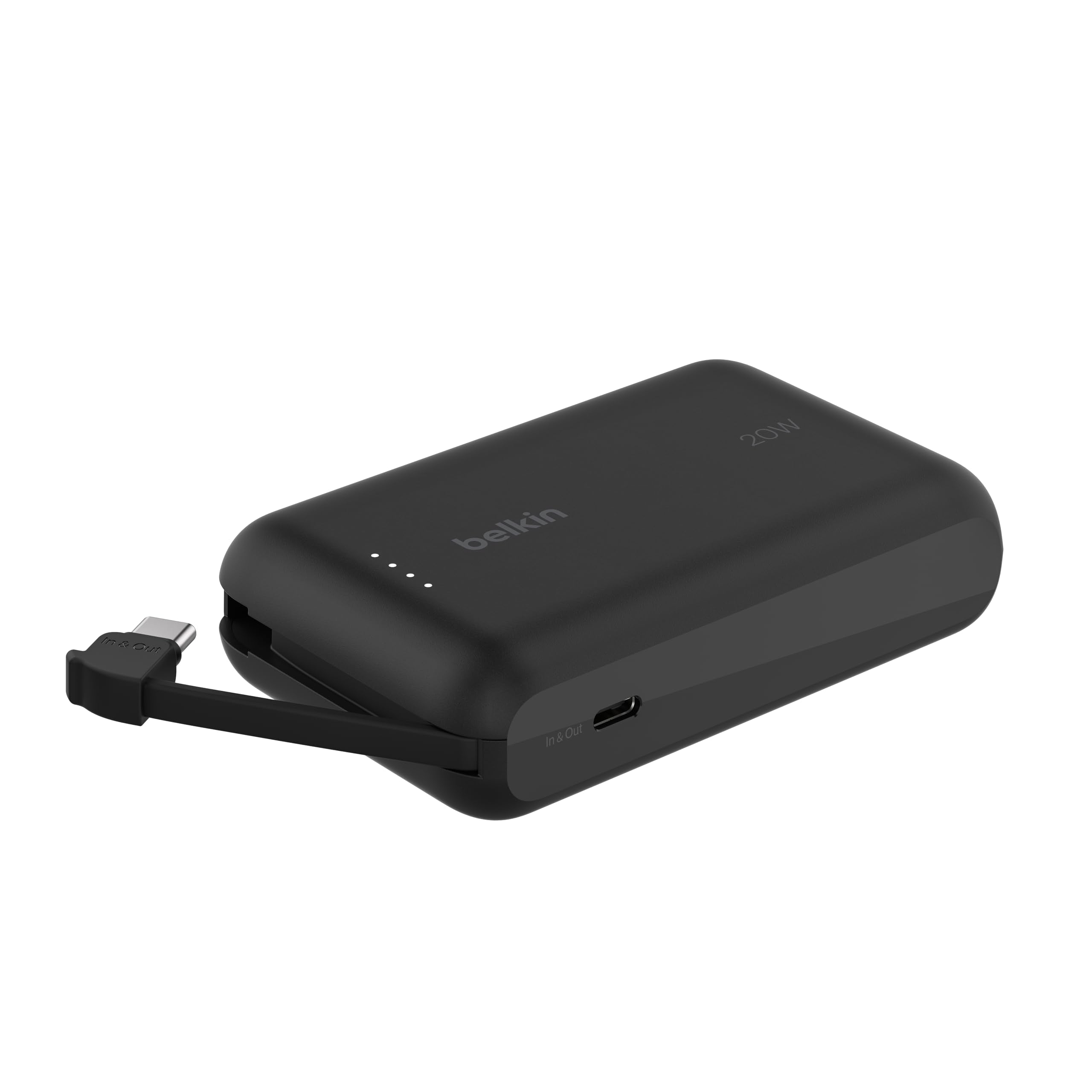 BELKIN 10k PD20w Integrated USB-C Cable Power Bank Black