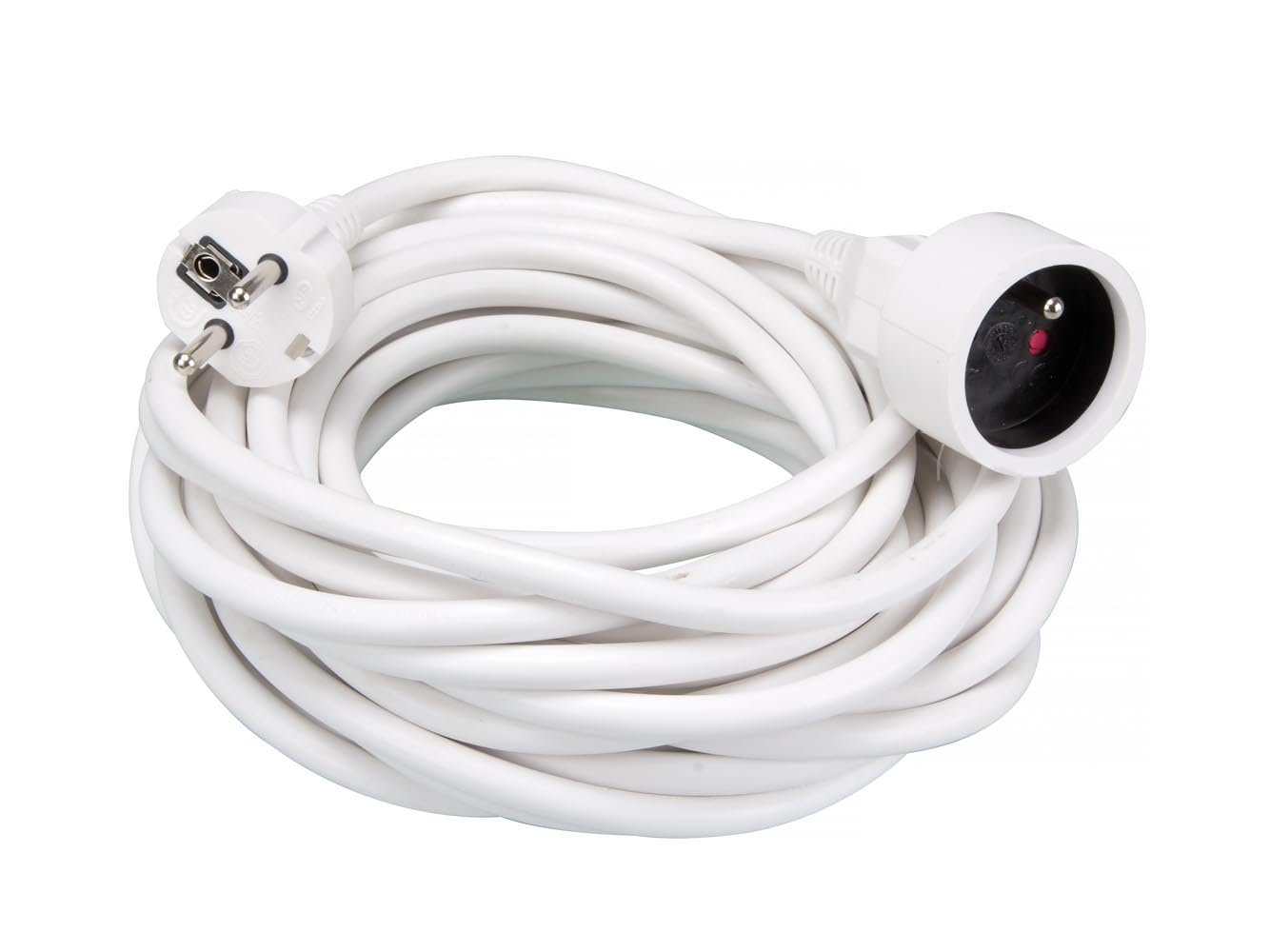 Rallonge secteur tripolaire blanche - 10,0 m