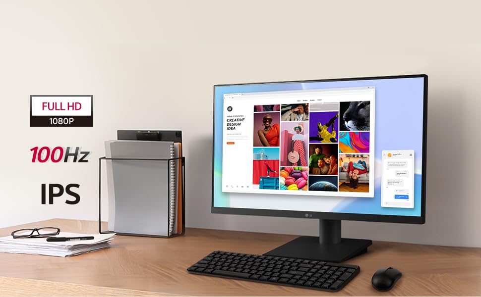 LG - Ecran LED - 24p - 1920x1080 FHD 100 Hz - IPS - 5 ms - Inclinable - Hauteur réglable - Garantie 3 ans