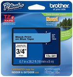 Ruban laminé standard BROTHER Blanc/Noir 18mm TZE-345