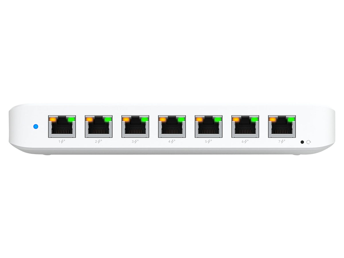 UniFi 8 port GbE PoE+Switch powered by