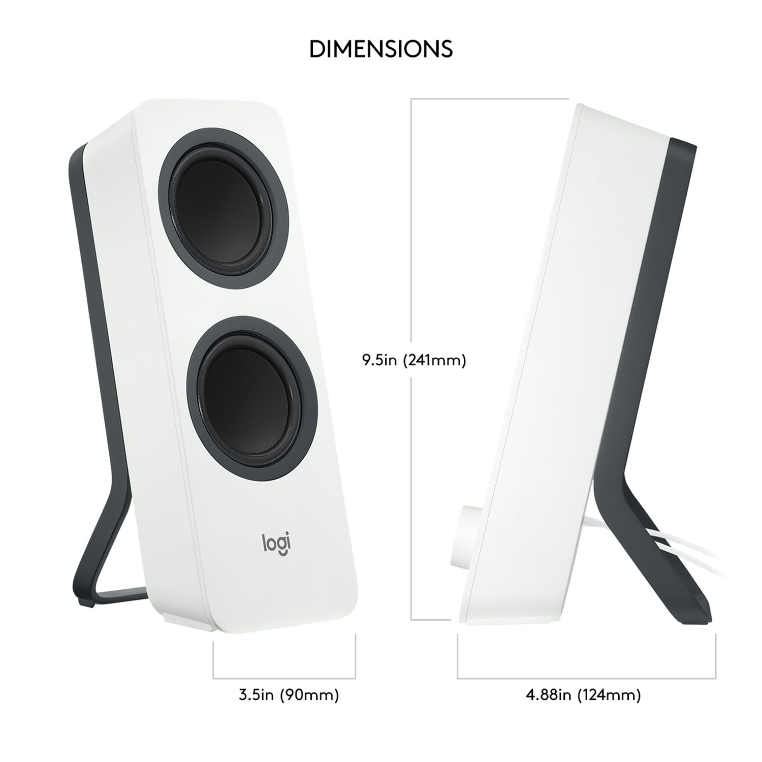 LOGITECH Z207 Speakers for PC 2.0-channel wireless Bluetooth 5 Watt Total white