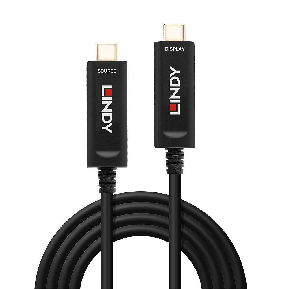 Lindy Hybrid Fibre Optic Cable USB C A/V 5m