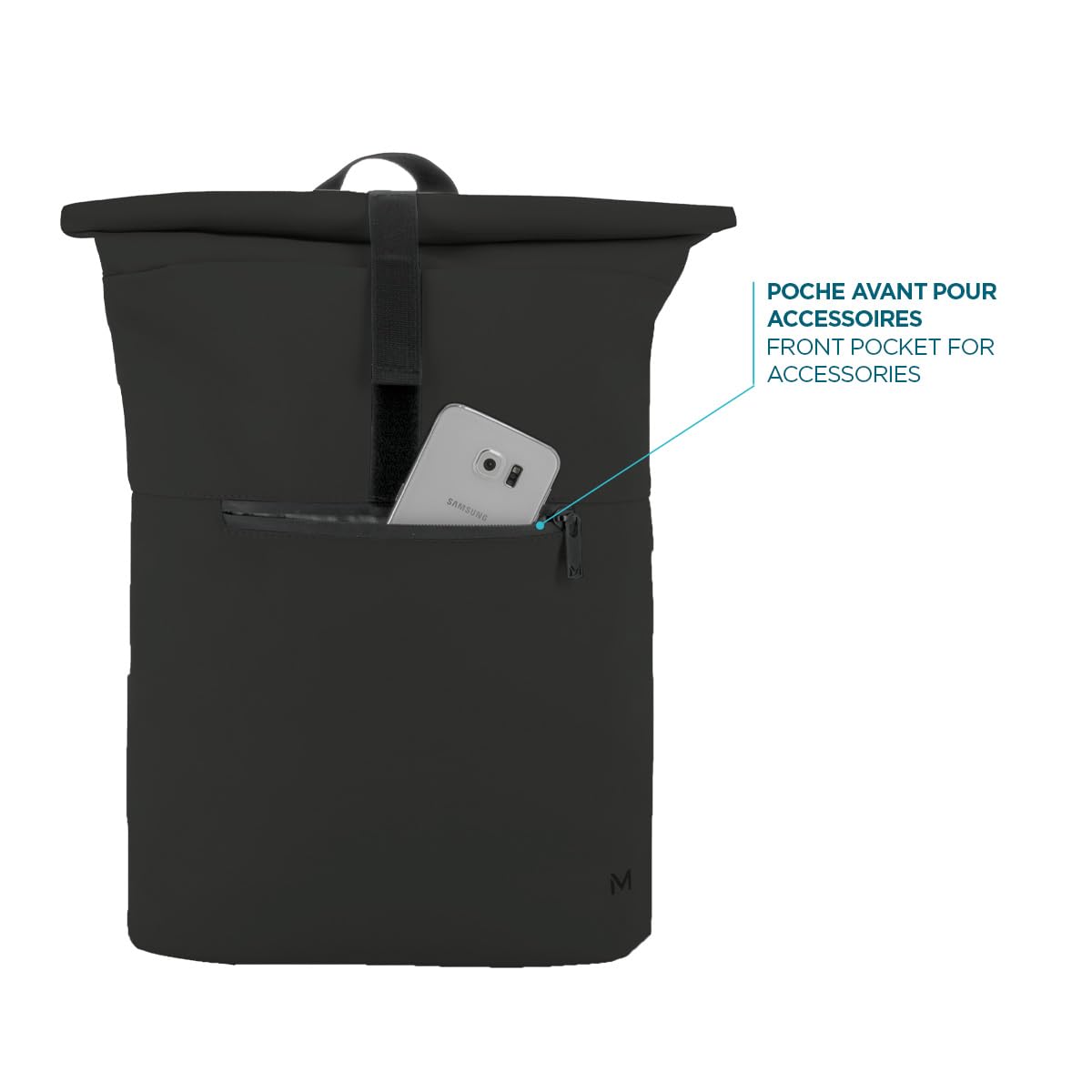 MOBILIS Sac à dos Rolltop 14-16" noir, 16L
