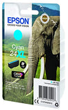 EPSON 1LB 24XL ink cartridge cyan high capacity 8.7ml 740 pages 1-pack RF-AM blister w/s