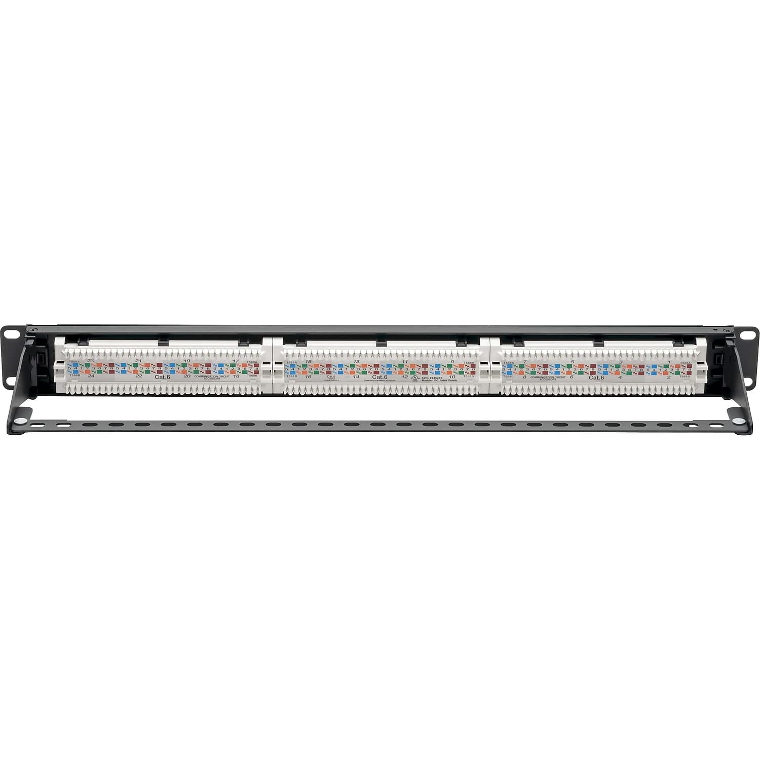 EATON TRIPPLITE Cat6 24-Port Patch Panel PoE+ Compliant 110/Krone 568A/B RJ45 Ethernet 1U Rack-Mount TAA