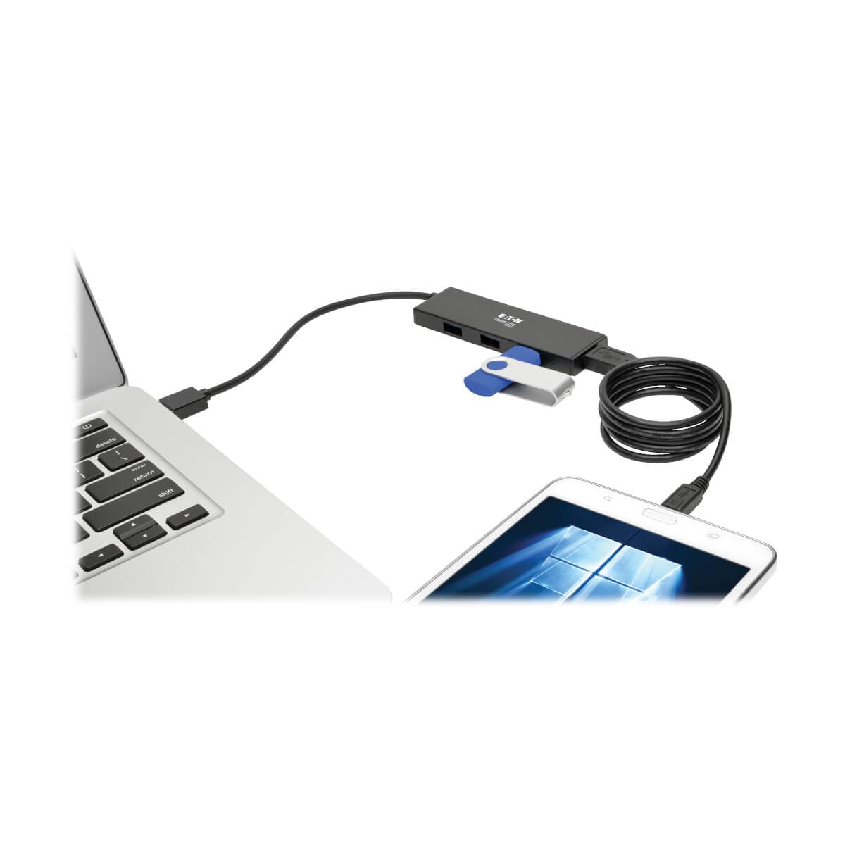 EATON TRIPPLITE 4-Port Portable Slim USB 3.0 Superspeed Hub w/ Built In Cable Hub 4 x SuperSpeed USB 3.0 desktop