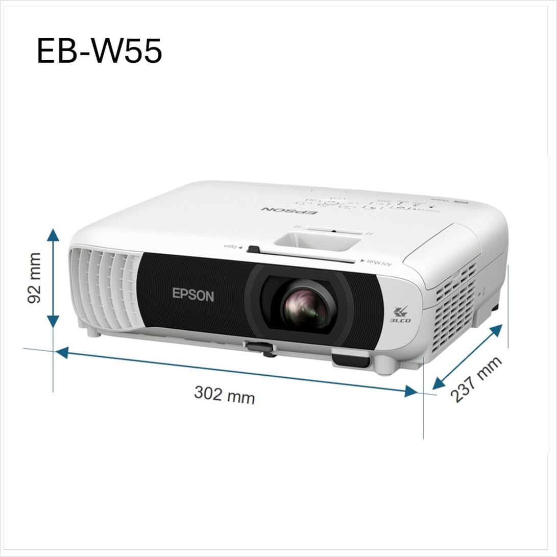 EPSON EB-W55 Projecteur 3LCD- WXGA- 4000 lumens- 16.000: 1 - 1,30 - 1,56:1 - HDMI (2x), USB 2 A et B-  Wi-Fi 6E- Garantie 2 ans