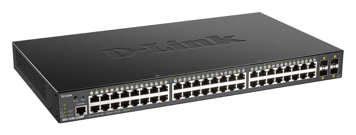 D-LINK 52-Port Smart Managed PoE+ Gigabit Switch 4x 10G dlink green 3.0 48x 10/100/1000Mbit/s TP RJ-45 Port 4x 10Gbit/s Fiber SFP+