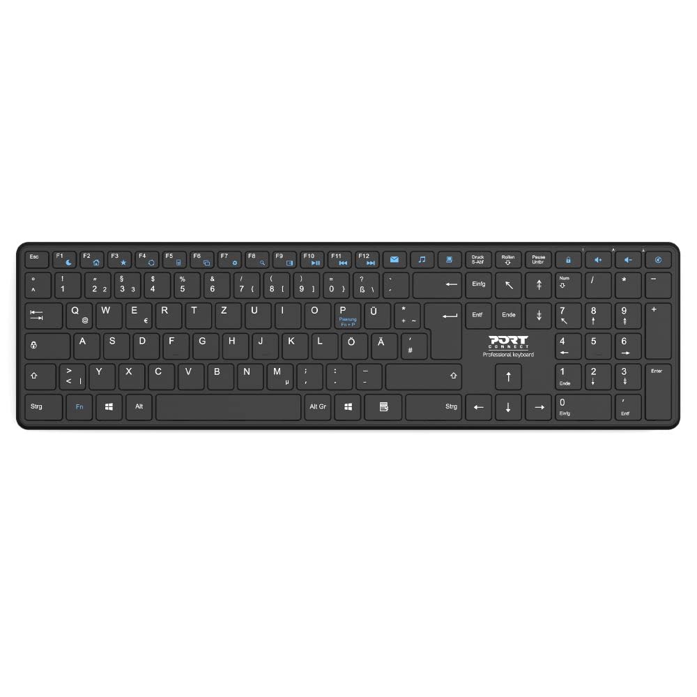 PORT DESIGNS Rechargeable Bluetooth Keyboard Ultra Slim and Elegant Design Rechargeable Battery 10meters Bluetooth range Compatible