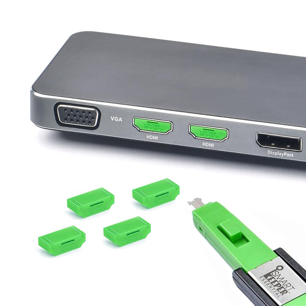 SMARTKEEPER / 4x Bloqueurs HDMI avec 1x Clé Mini Vert