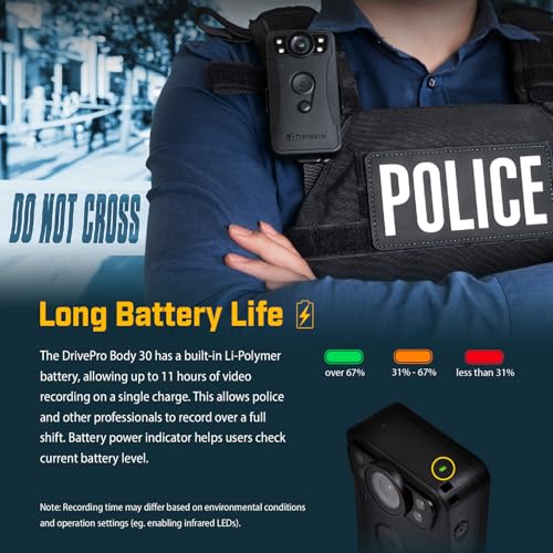 TRANSCEND 64Go Body Camera DrivePro Body 30 Wi-Fi & Bluetooth