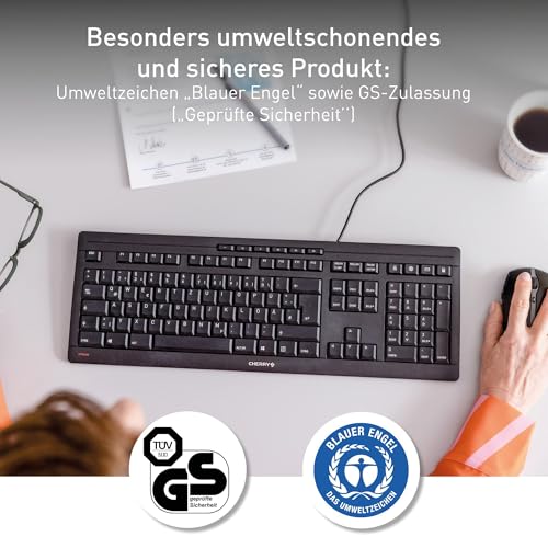 CHERRY Clavier STREAM KEYBOARD USB noir QWERTZ (DE)