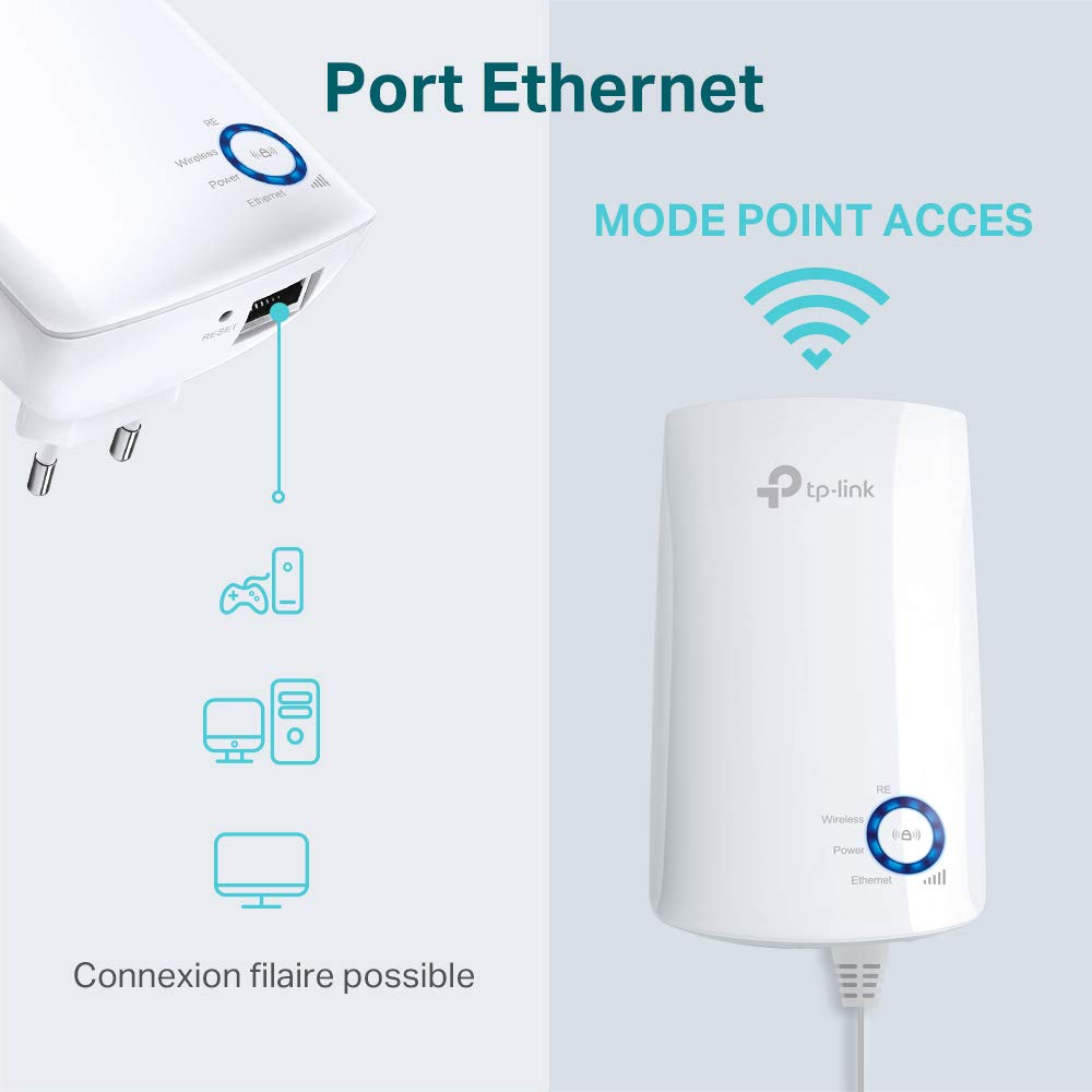 Tp-link TL-WA850RE répéteur WiFi 300Mbps sur prise elect.