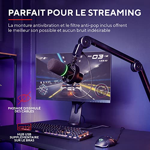 TRUST Microphone Pro ONYX avec bras - GXT255+