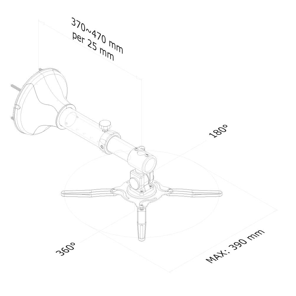 NEOMOUNTS BEAMER-W050SILVER Support mural pour vidÃ©oprojecteur - p 37-47 cm - orientable