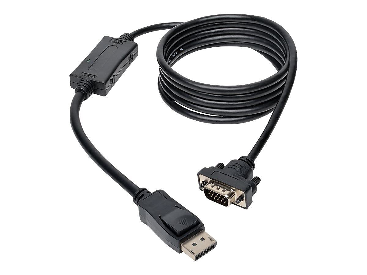 EATON TRIPPLITE DisplayPort 1.2 to VGA Active Adapter Cable DP with Latches to HD15 M/M 6ft. 1.8m