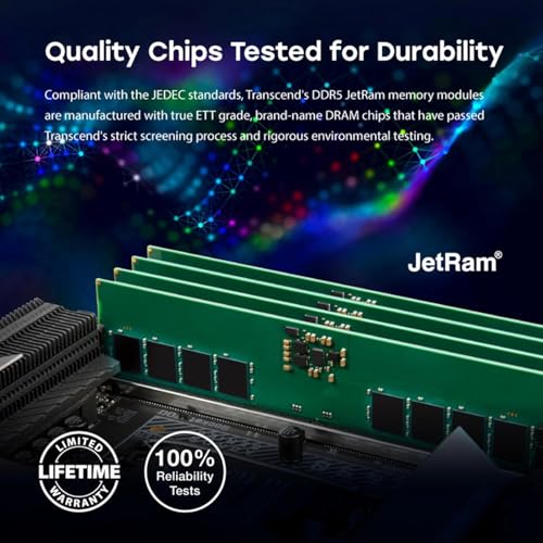 TRANSCEND 32Go JM DDR5 5600 U-DIMM 2Rx8 2Gx8 CL46 1.1V