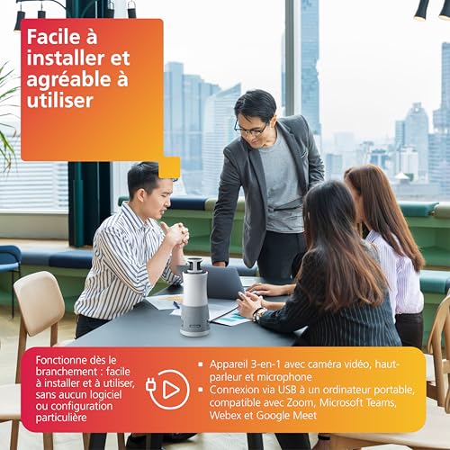 RICOH Hub de réunion 360 V2 appareil 3-en-1 avec camér micro et haut- parleur