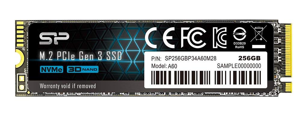 SILICON POWER SSD P34A60 256Go M.2 PCIe Gen3 x4 NVMe 2200/1600 Mo/s