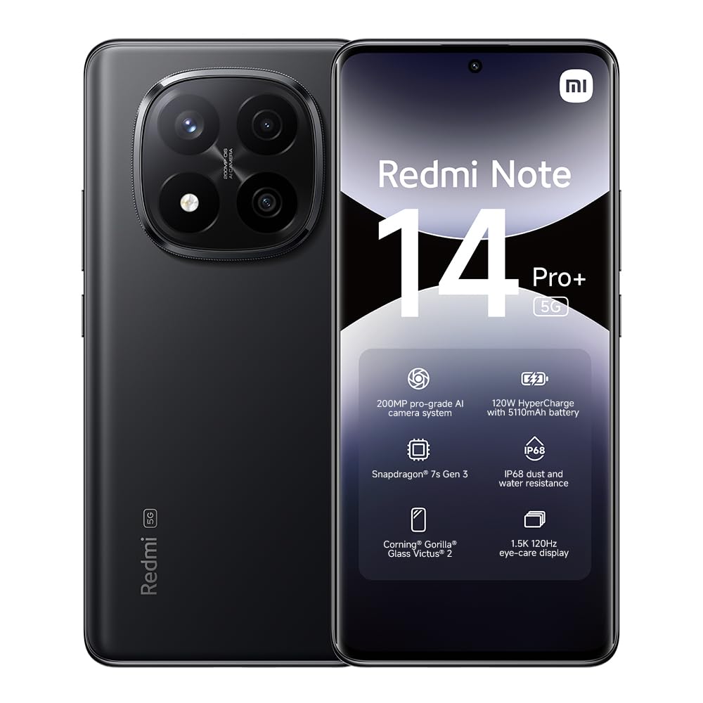 Xiaomi Redmi Note 14 Pro+ 5G (Double Sim - 6.67", 256 Go, 8 Go RAM) Noir