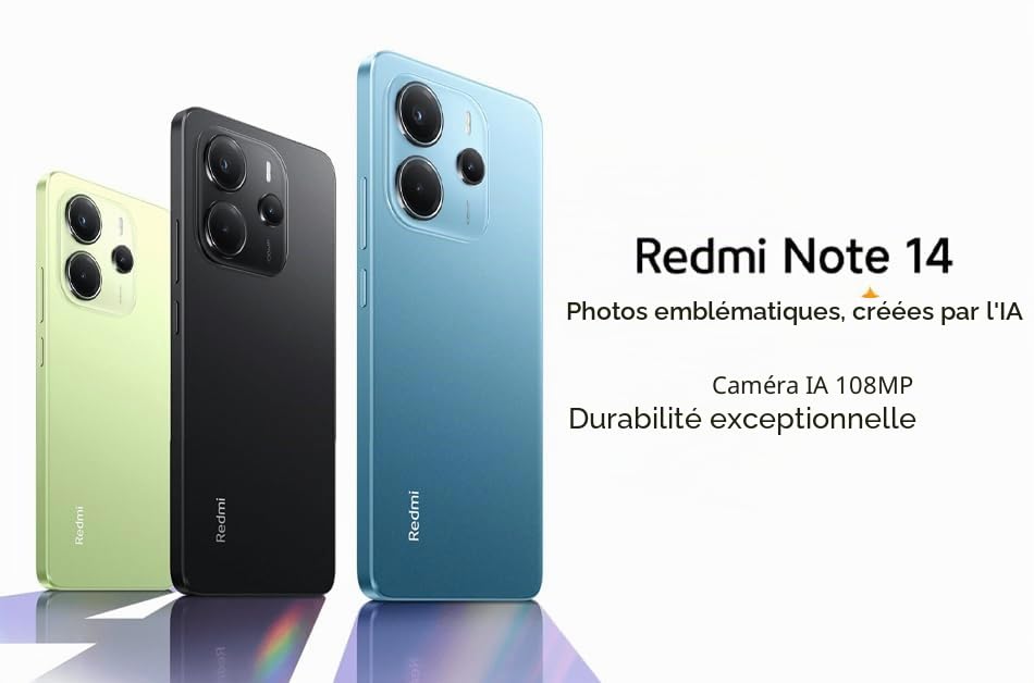 Xiaomi Redmi Note 14 4G (Double Sim - 6.67", 256 Go, 8 Go RAM) Noir