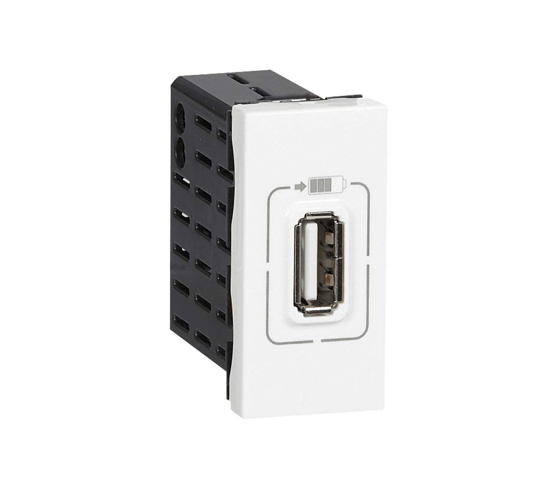 LEGRAND Plastron Mosaic 22,5x45 chargeur 1 port USB