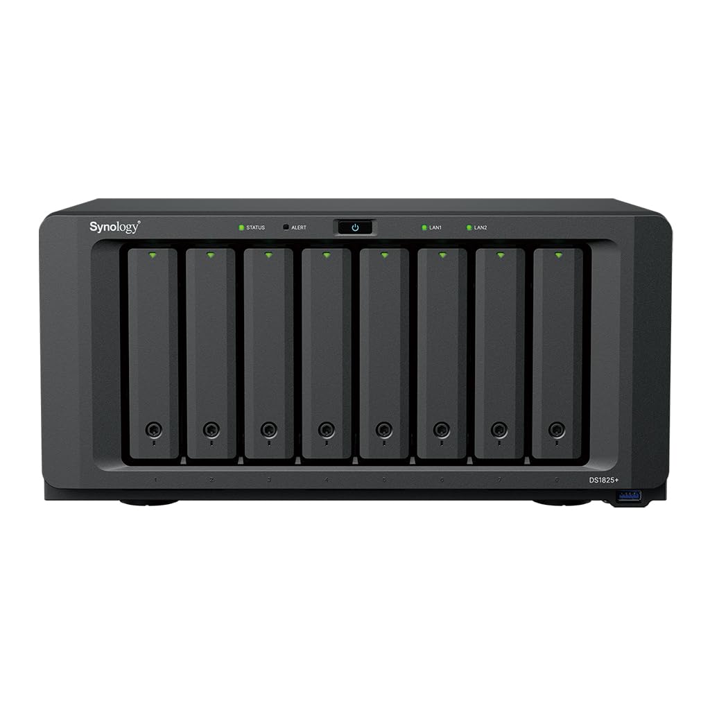 SYNOLOGY DS1825+ 8-Bay NAS AMD Ryzen Embedded V1500B 8Go DDR4 ECC SODIMM