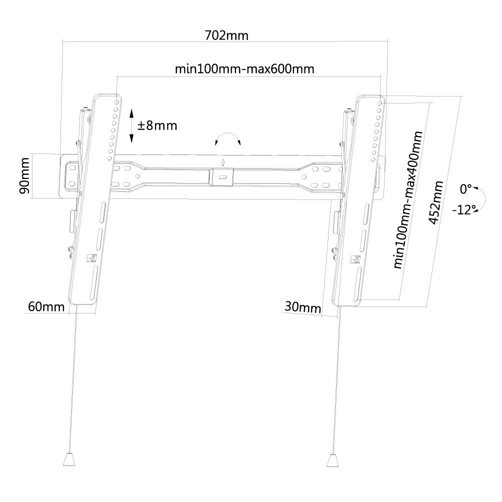 NEOMOUNTS LED-W650BLACK Support pour écran mural 37-75p - inclinable
