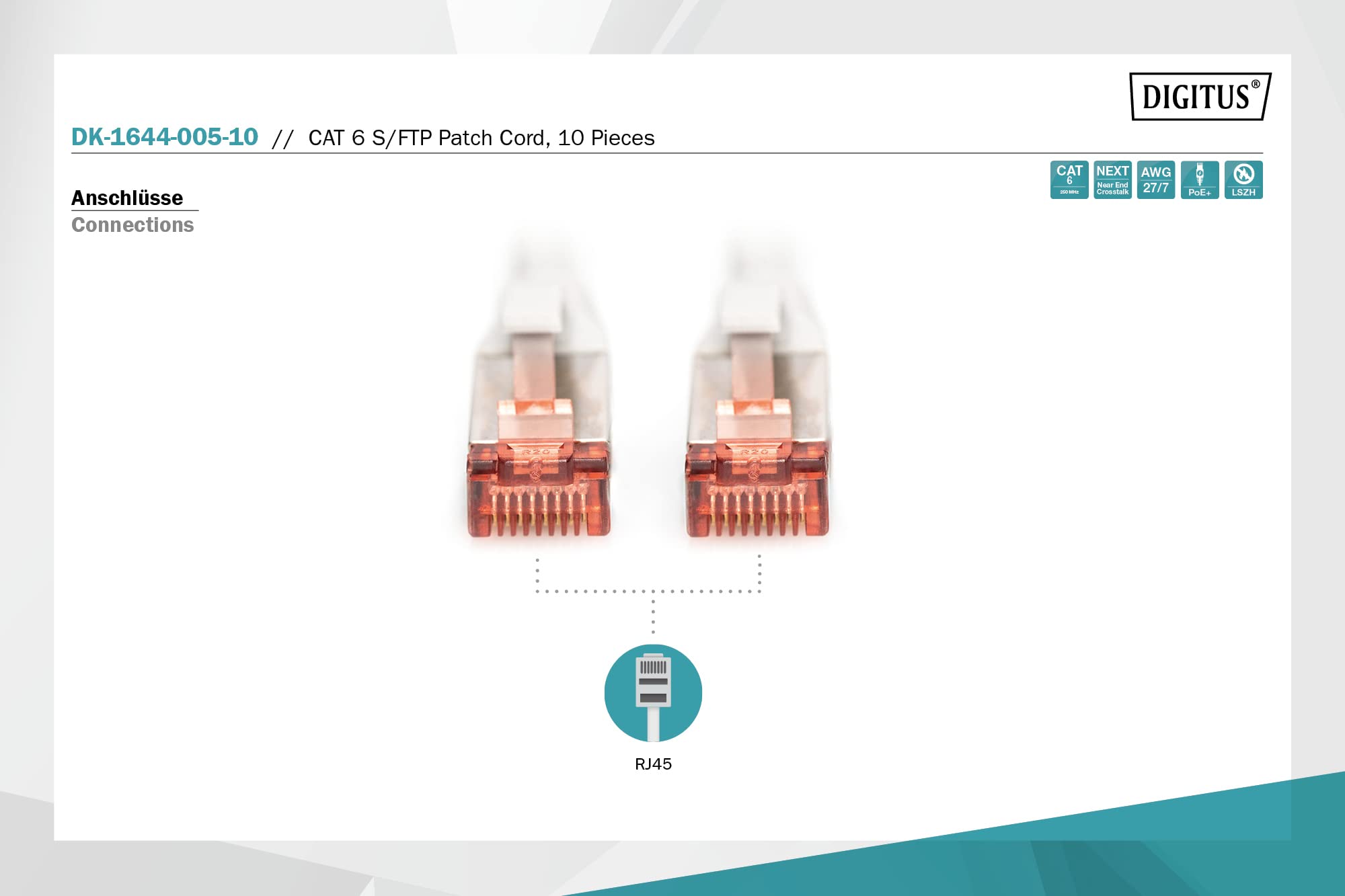 Digitus DK-1644-005-10 câble de réseau Gris 0,5 m Cat6 S/FTP (S-STP)