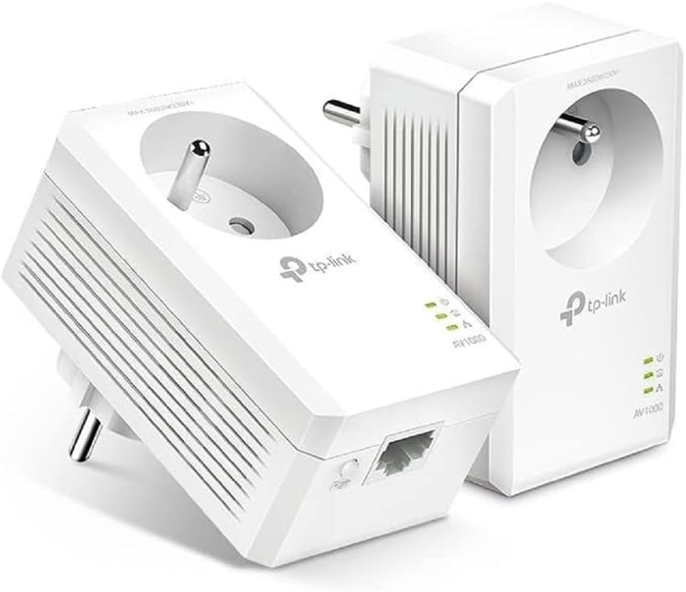 TP-LINK AV1000 Passthrough Powerline KIT Broadcom 1 Gigabit Port