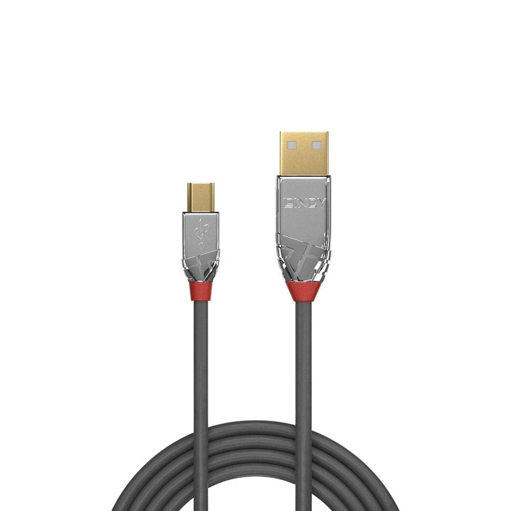 LINDY 1m USB 2.0 Type A/Mini-B Cable Cromo Line 480Mbit/s