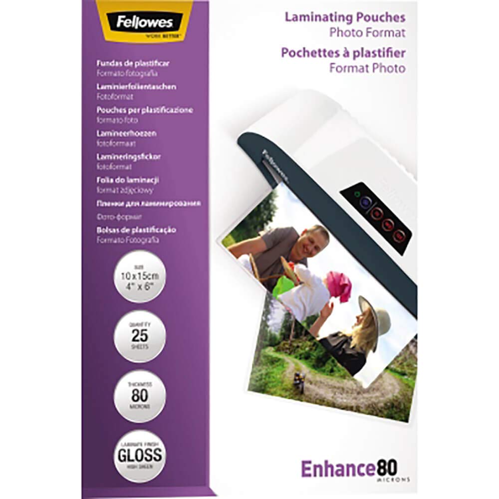 FELLOWES POCHETTES 10X15CM 80 MICRONS 25PK