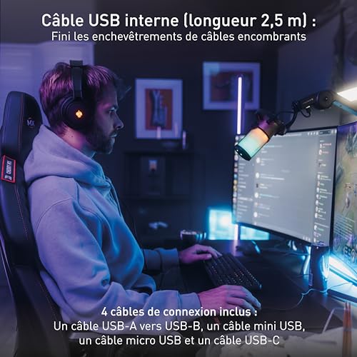 CHERRY Bras de microphone MA 6.0 UNI USB avec hub intégré