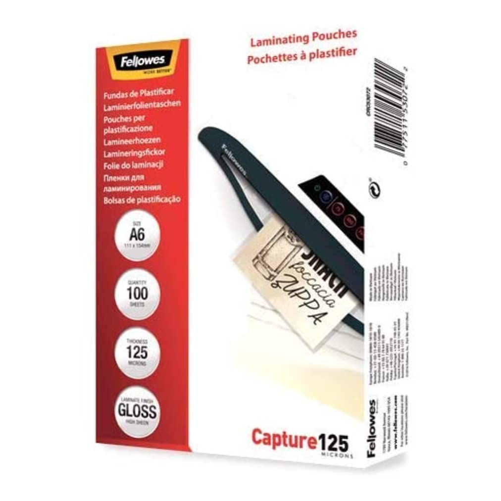 FELLOWES POCHETTES A6 125 MICRONS X 100