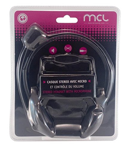 MCL-SAMA Casque stereo avec micro controle volume integre - Noir