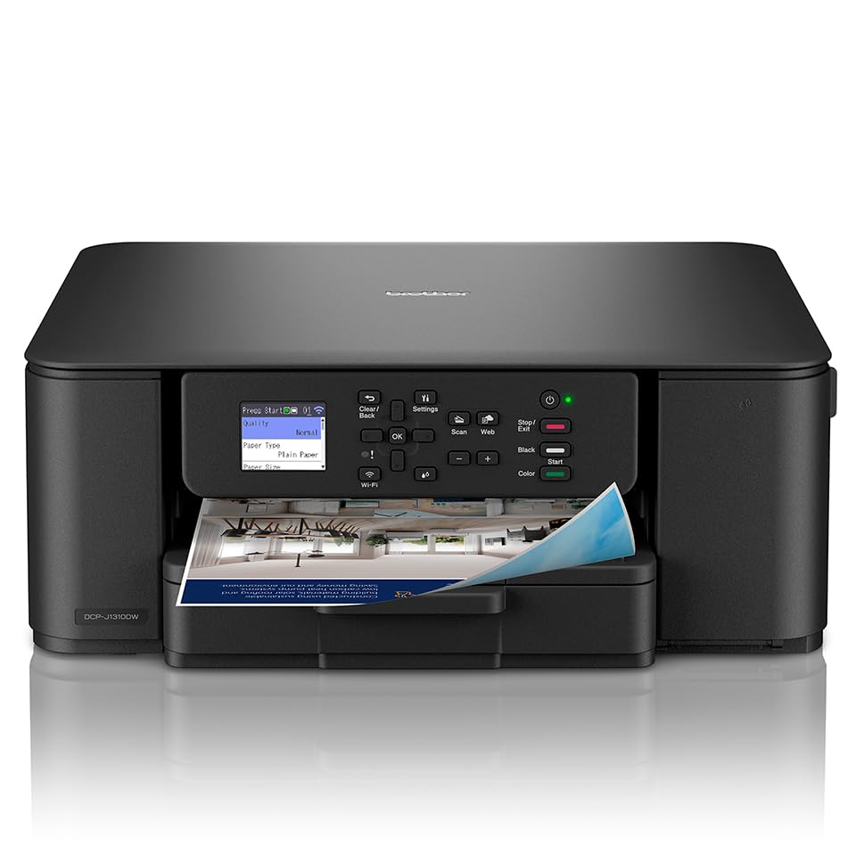 BROTHER DCP-J1310DW Compact 3-in-1 wireless inkjet printer with duplex print 16ppm