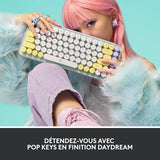 LOGITECH POP Keys Wireless Mechanical Keyboard With Emoji Keys - DayDream Mint Central (FR)