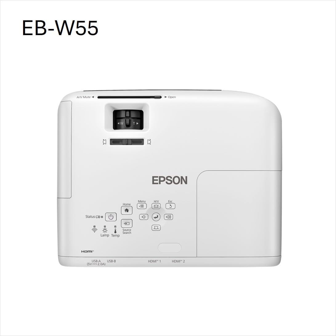EPSON EB-W55 Projecteur 3LCD- WXGA- 4000 lumens- 16.000: 1 - 1,30 - 1,56:1 - HDMI (2x), USB 2 A et B-  Wi-Fi 6E- Garantie 2 ans