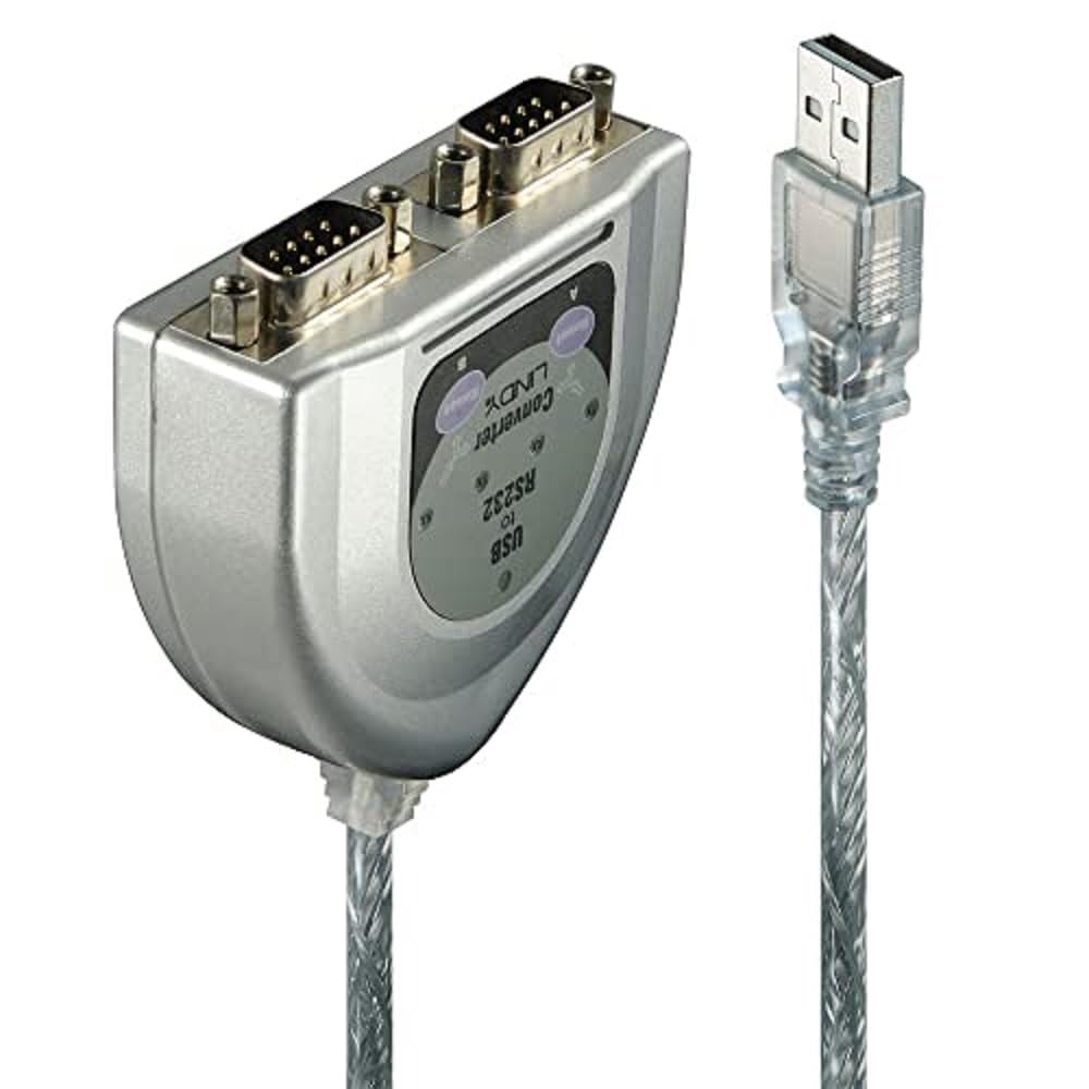 LINDY USB RS232 Converter 2 Port Simultaneously connect two RS-232 serial devices to your USB ready PC or Mac FTDI-Chip
